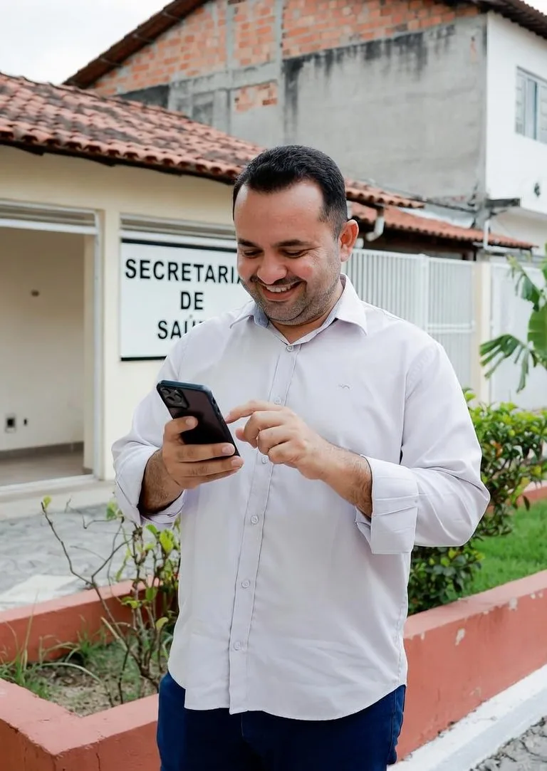 Gestor público consultando a Docana pelo WhatsApp em campo