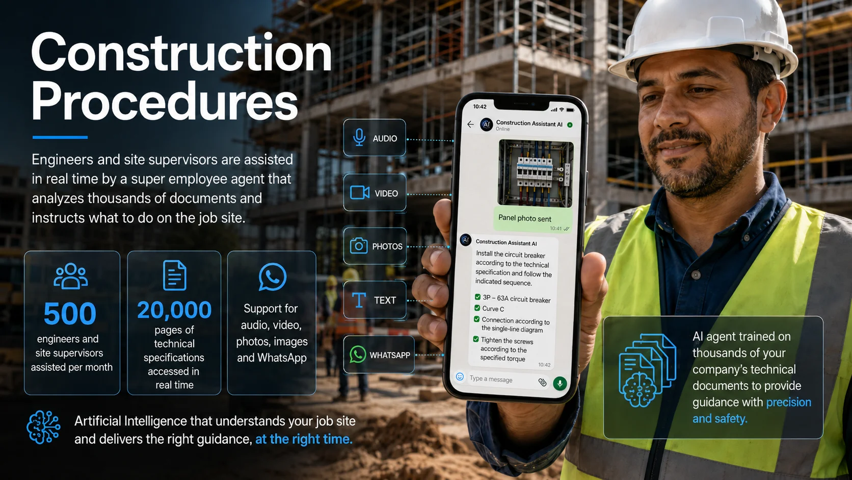 Construction Procedures: AI assistant on WhatsApp for engineers and foremen